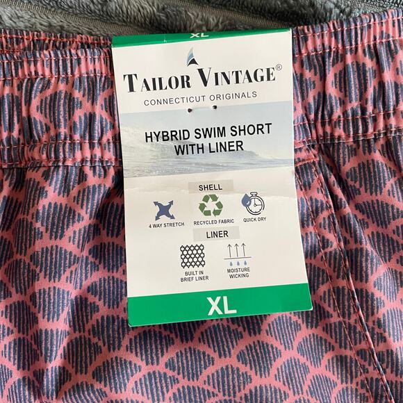 Tailor Vintage Hybrid Swim Shorts Mens XL Connecticut Originals NWT Lined - Picture 6 of 9
